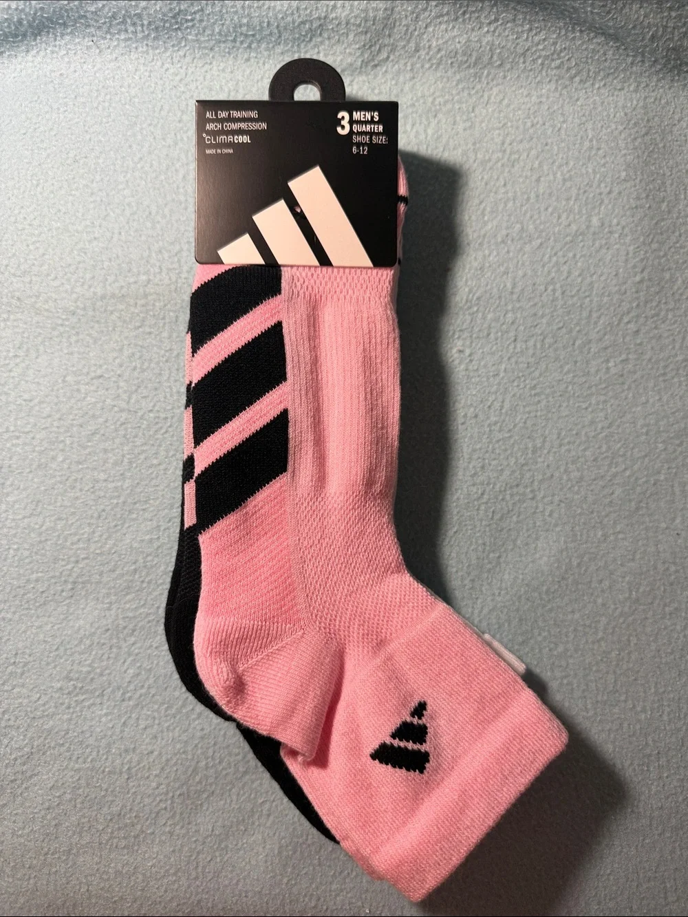 Adidas Men’s Quarter Socks - size L, shoe sz 6-12